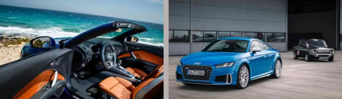 Vistas de un Audi en el mar y Audi TT azul